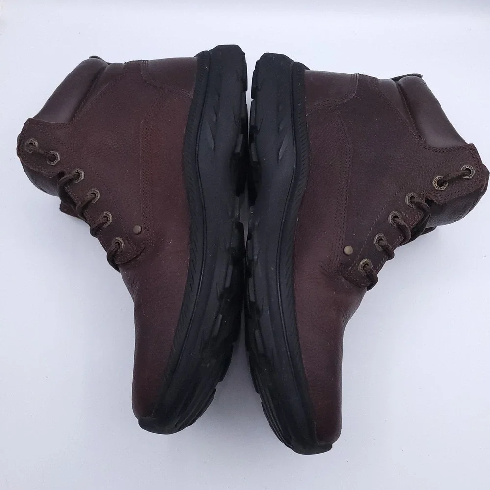 Skechers Pollard Lanser Boots Mens Size 12 Relaxed Fit Oxblood Brown Leather